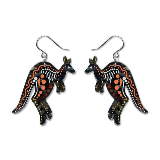 Erstwilder - Brooke Sutton - Matjumpa Ritjinguthinha Kangaroo Drop Earrings - 20th Century Artifacts