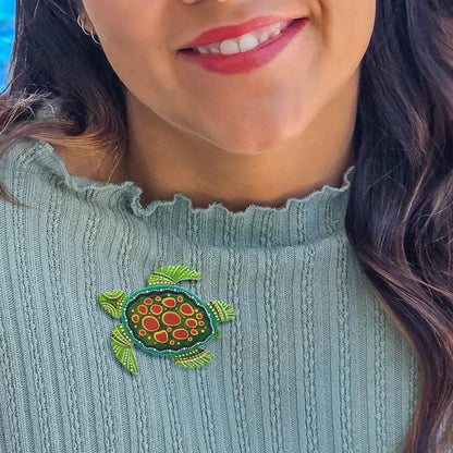 Erstwilder - Brooke Sutton - Yaunati Turtle Brooch - 20th Century Artifacts