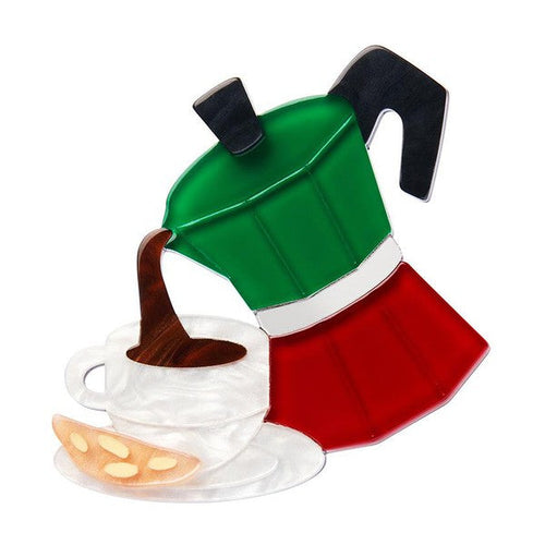 Erstwilder - Buongiorno Moka Pot Brooch - 20th Century Artifacts