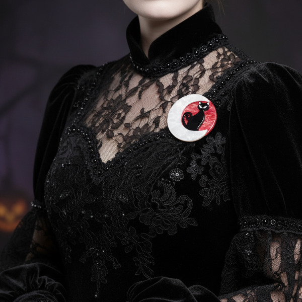 Erstwilder - Cara the Halloween Kitty Brooch (2024) - 20th Century Artifacts