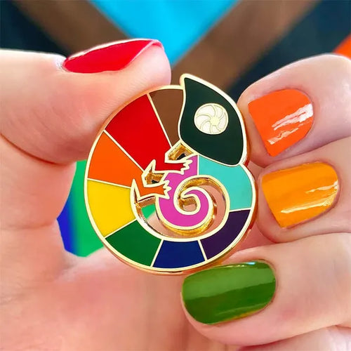 Erstwilder - Carmel's Colourful Chameleon Enamel Pin - 20th Century Artifacts