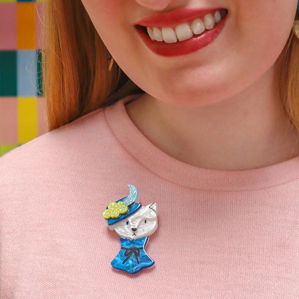 Erstwilder - Cat in a Hat Brooch - 20th Century Artifacts