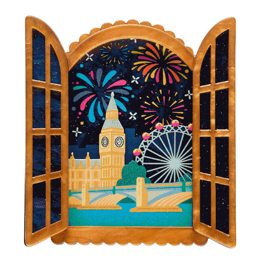 Erstwilder - Celebrations - Fireworks Far & Wide Brooch - 20th Century Artifacts