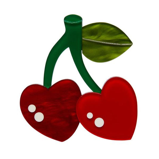 Erstwilder - Cherry Kiss Brooch - 20th Century Artifacts