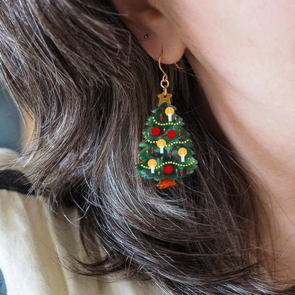 Erstwilder - Christmas Tree Centre-Piece Drop Earrings - 20th Century Artifacts