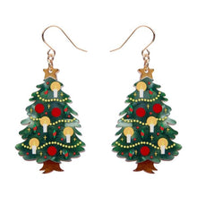 Load image into Gallery viewer, Erstwilder - Christmas Tree Centre-Piece Drop Earrings - 20th Century Artifacts