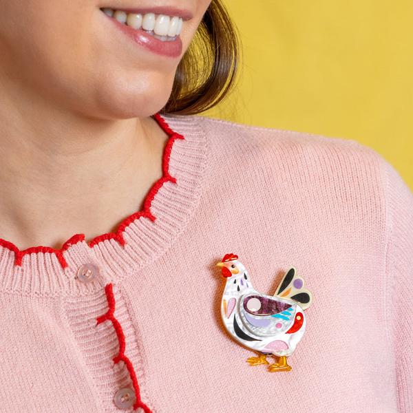 Erstwilder - Clara the Chicken Brooch - 20th Century Artifacts