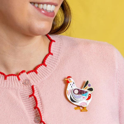 Erstwilder - Clara the Chicken Brooch - 20th Century Artifacts