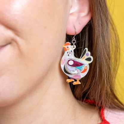 Erstwilder - Clara the Chicken Drop Earrings - 20th Century Artifacts