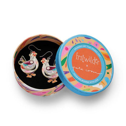 Erstwilder - Clara the Chicken Drop Earrings - 20th Century Artifacts