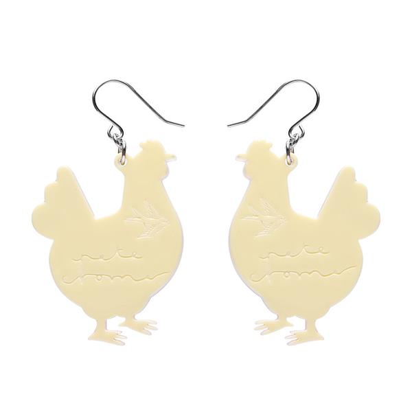 Erstwilder - Clara the Chicken Drop Earrings - 20th Century Artifacts