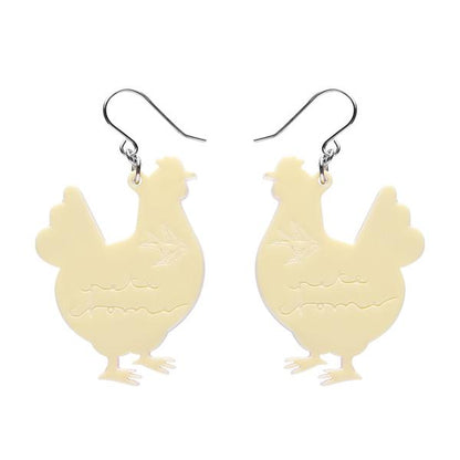 Erstwilder - Clara the Chicken Drop Earrings - 20th Century Artifacts