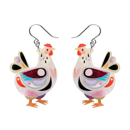 Erstwilder - Clara the Chicken Drop Earrings - 20th Century Artifacts
