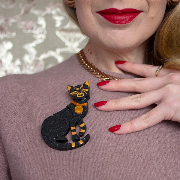 Erstwilder - Cleocatra Egyptian Cat Brooch (2021) - 20th Century Artifacts