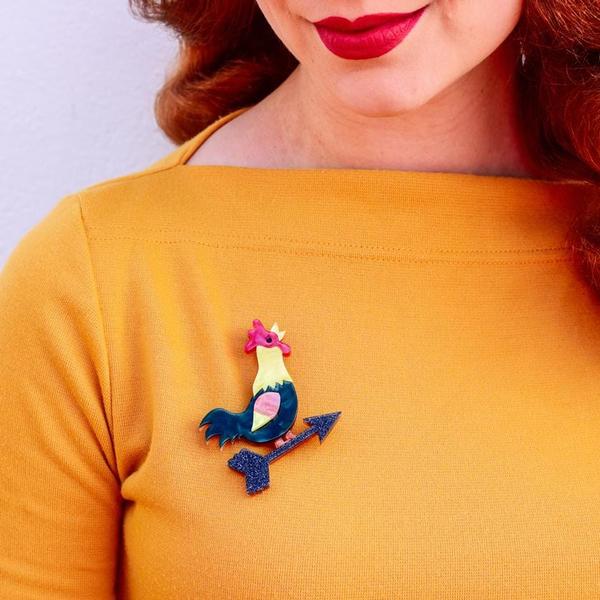 Erstwilder - Cockadoodle Doo Rooster Brooch (2020) - 20th Century Artifacts