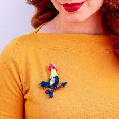 Erstwilder - Cockadoodle Doo Rooster Brooch (2020) - 20th Century Artifacts