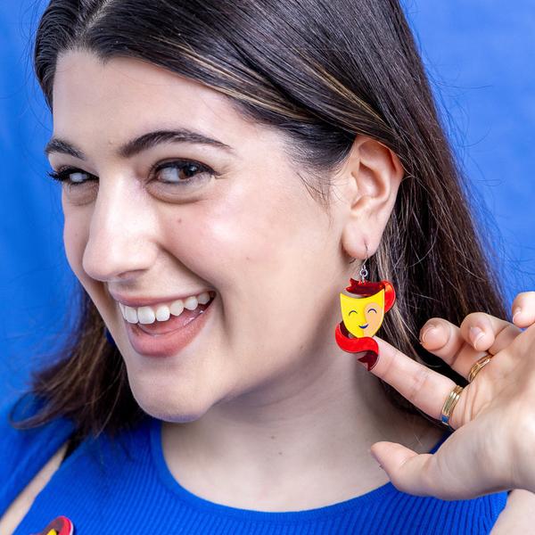 Erstwilder - Comedy & Tragedy Drop Earrings - 20th Century Artifacts