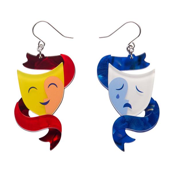 Erstwilder - Comedy & Tragedy Drop Earrings - 20th Century Artifacts