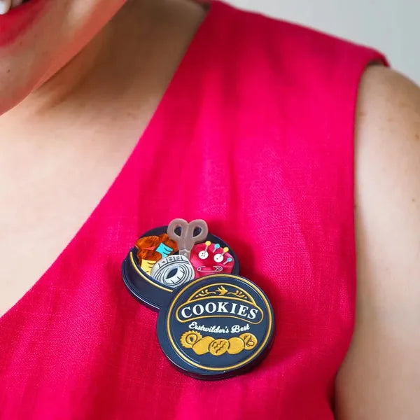 Erstwilder - Cookie Tin Secrets Brooch - 20th Century Artifacts