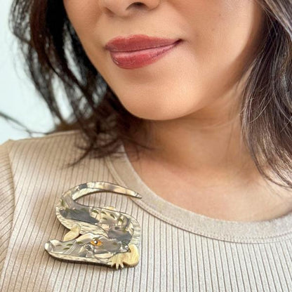Erstwilder - Crikey the Saltwater Crocodile Brooch - 20th Century Artifacts
