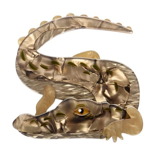 Erstwilder - Crikey the Saltwater Crocodile Brooch - 20th Century Artifacts