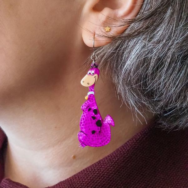 Erstwilder - Dino Flintstone Drop Earrings - 20th Century Artifacts