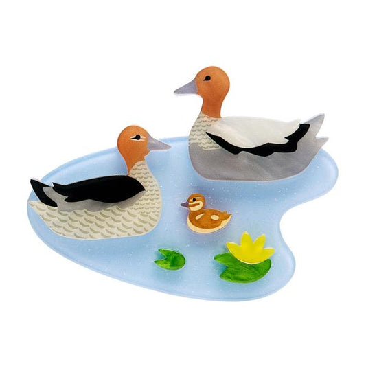 Erstwilder - Duck and Drakes Brooch - 20th Century Artifacts