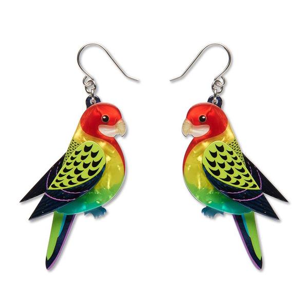 Erstwilder - Eastern Rosella Drop Earrings - 20th Century Artifacts