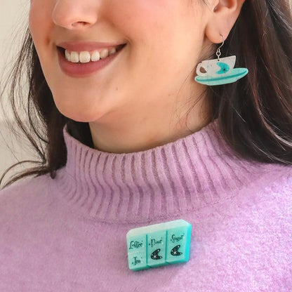 Erstwilder - Essential Ingredients Brooch (Teal) (2023) - 20th Century Artifacts