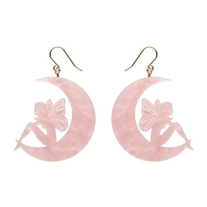 Erstwilder - Fairy Moon Drop Earrings - Pink - 20th Century Artifacts