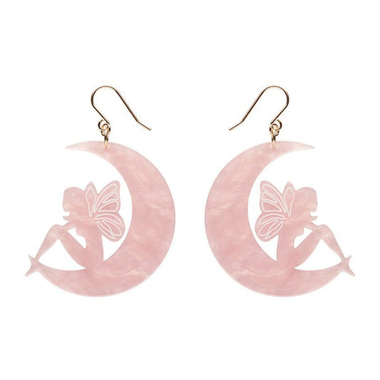 Erstwilder - Fairy Moon Drop Earrings - Pink - 20th Century Artifacts