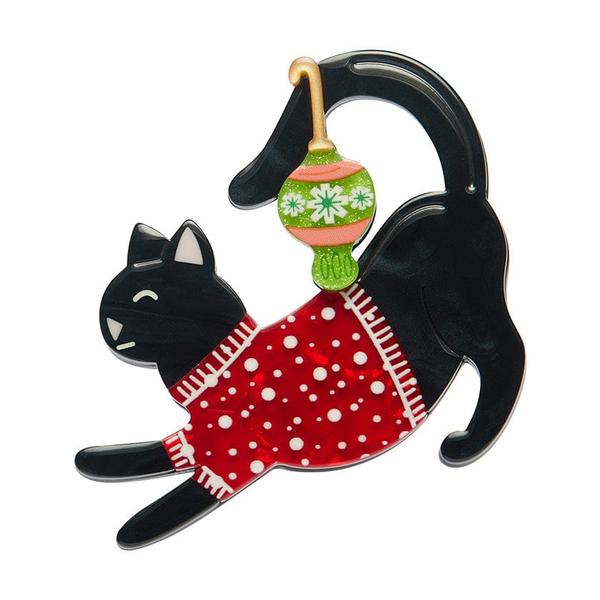 Erstwilder - Feline Festive Brooch - 20th Century Artifacts