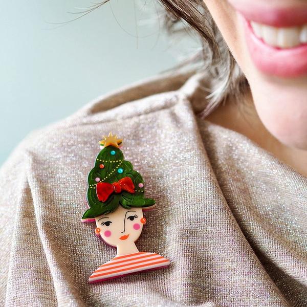 Erstwilder - Fresh Festive Do Brooch - 20th Century Artifacts