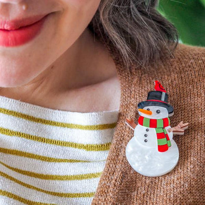 Erstwilder - Frosty Fellow Snowman Brooch - 20th Century Artifacts