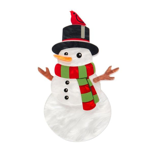 Erstwilder - Frosty Fellow Snowman Brooch - 20th Century Artifacts
