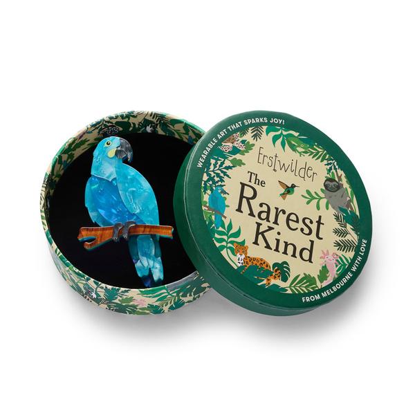 Erstwilder - Glaucous Macaw Brooch - 20th Century Artifacts