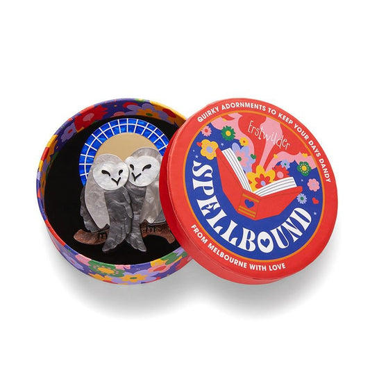 Erstwilder - Good Omens Owls Brooch - 20th Century Artifacts