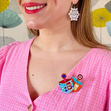 Load image into Gallery viewer, Erstwilder - Great Miracles Dreidel Brooch (2022) - 20th Century Artifacts