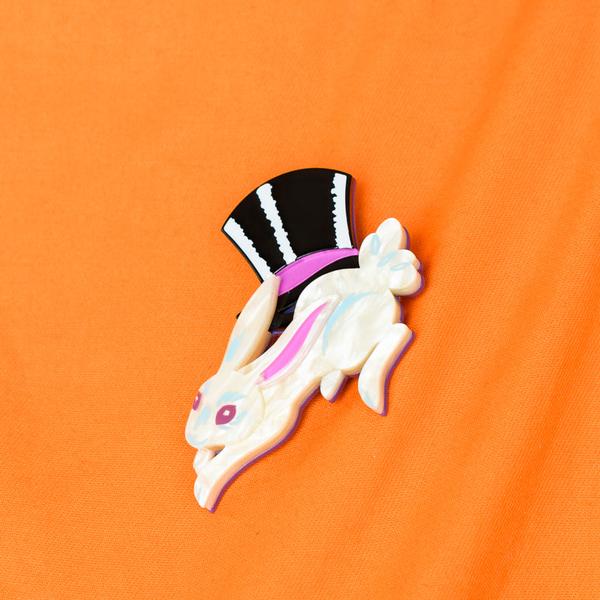 Erstwilder - Hat Trick Rabbit Brooch (2020) - 20th Century Artifacts