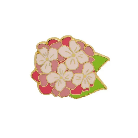 Erstwilder - Heartfelt Hydrangea Enamel Pin - 20th Century Artifacts