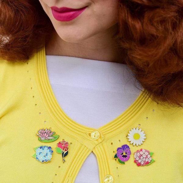 Erstwilder - Heartfelt Hydrangea Enamel Pin - 20th Century Artifacts