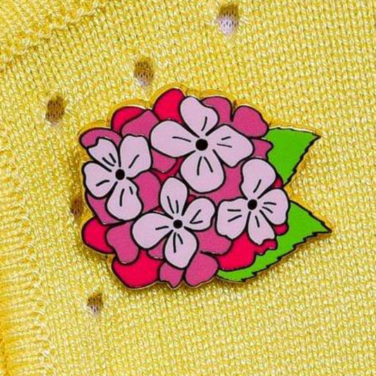 Erstwilder - Heartfelt Hydrangea Enamel Pin - 20th Century Artifacts