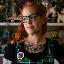 Load image into Gallery viewer, Erstwilder - Home Sweet Haunt GITD Snowdome Brooch - 20th Century Artifacts