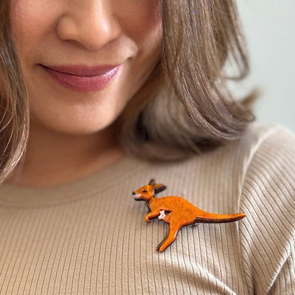 Erstwilder - Joy the Kangaroo Brooch - 20th Century Artifacts