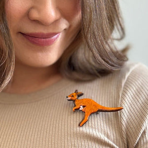Erstwilder - Joy the Kangaroo Brooch - 20th Century Artifacts