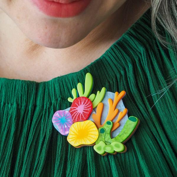 Erstwilder - Kaleidoscopic Coral Brooch (2025) - 20th Century Artifacts