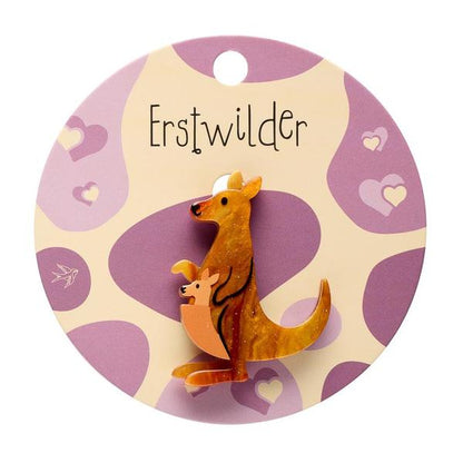 Erstwilder - Kangaroos Simplified Mini Brooch - 20th Century Artifacts