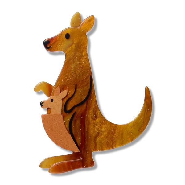 Erstwilder - Kangaroos Simplified Mini Brooch - 20th Century Artifacts