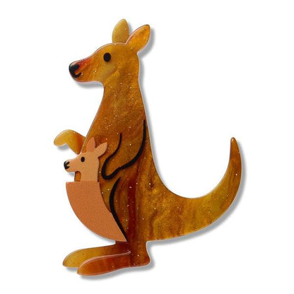 Erstwilder - Kangaroos Simplified Mini Brooch - 20th Century Artifacts