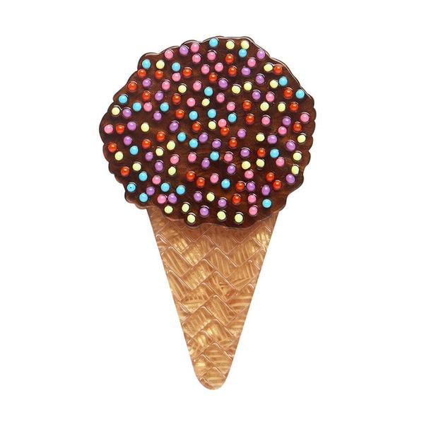 Erstwilder - Katherine Sabbath - Ice Cream Cake Cone Brooch (Sprinkles) - 20th Century Artifacts